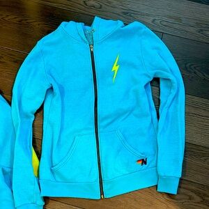 Aviator Nation turquoise blue sweat set. Good condition. Beautiful sweat set.